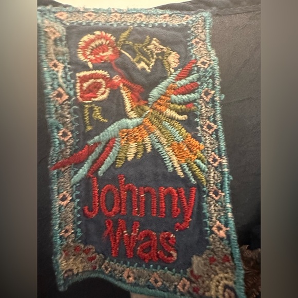 JOHNNY WAS Blue Edda Embroidered Dress XS - Picture 10 of 14
